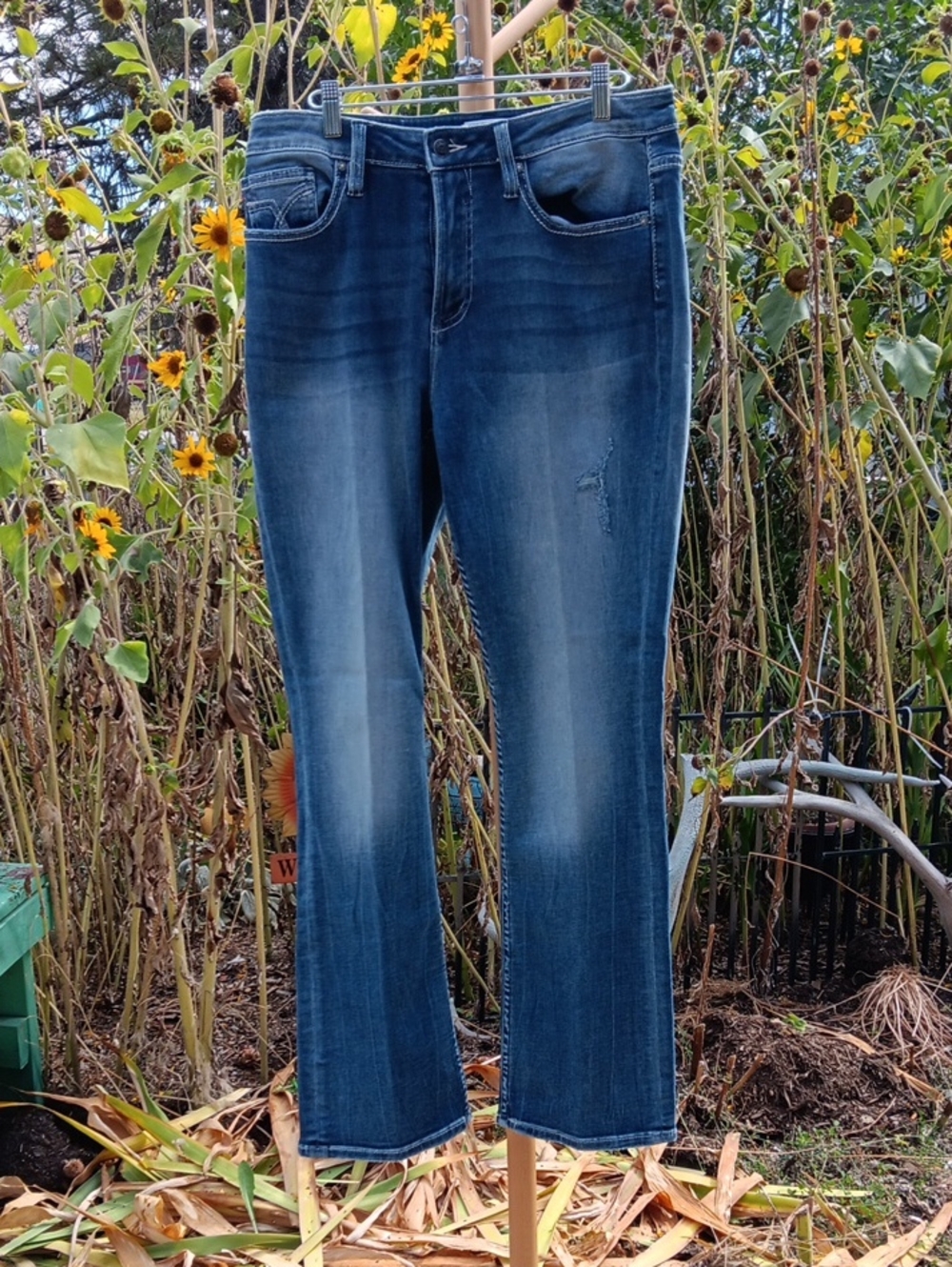 Vigoss Women's Boot Cut Jeans in Dark Blue Wash